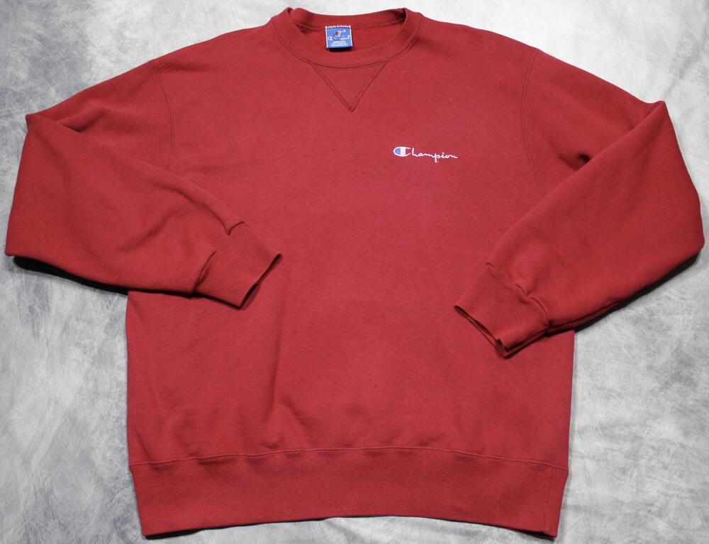 Vintage Champion Sweatshirt Mens XL Red Fleece Crewneck USA Embroidered